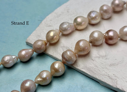 One-Of-A-Kind 9-17 mm Natural White Mauve Pink Baroque Pearl Beads Natural Edison Pearl B Grade #P3453