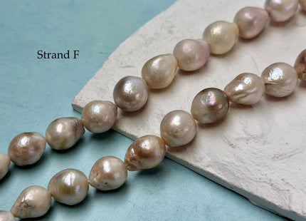 One-Of-A-Kind 9-17 mm Natural White Mauve Pink Baroque Pearl Beads Natural Edison Pearl B Grade #P3453