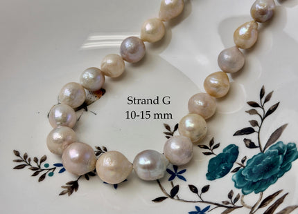 One-Of-A-Kind 9-17 mm Natural White Mauve Pink Baroque Pearl Beads Natural Edison Pearl B Grade #P3453