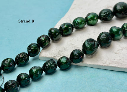 10-16 mm Green Graduated Edison Baroque Freshwater Pearl Beads 15 Inch Strand B Grade #P3460