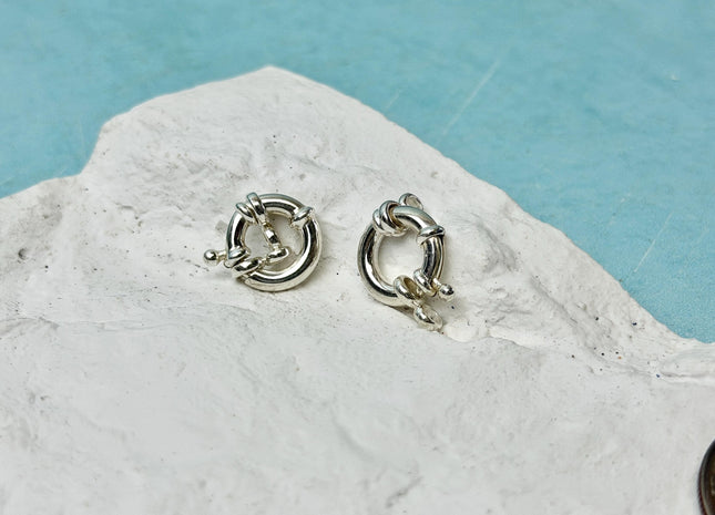 10mm 12mm 14mm 16mm 18mm 925 Sterling Silver Spring Ring Clasp Findings With Shiny Finish For DIY Jewelry #10388