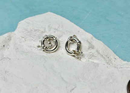 10mm 12mm 14mm 16mm 18mm 925 Sterling Silver Spring Ring Clasp Findings With Shiny Finish For DIY Jewelry #10388