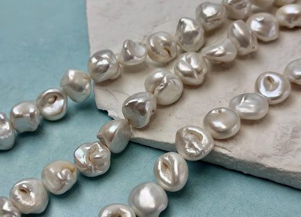 12-14 mm Natural White Large Keshi Freshwater Pearls Nugget Shape Keshi 32 Beads #P3489