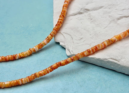 4 mm AAA Natural Orange Red Purple Spiny Oyster Shell Heishi Rondelle Shape 16 Inches Strand #4860