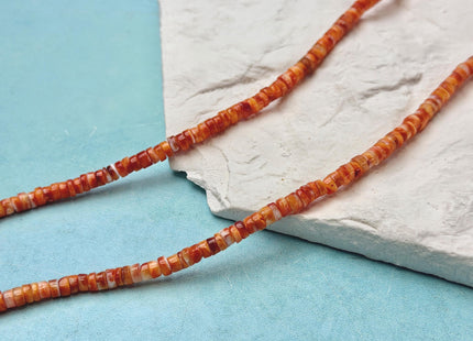 4 mm AAA Natural Orange Red Purple Spiny Oyster Shell Heishi Rondelle Shape 16 Inches Strand #4860