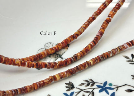 4 mm AAA Natural Orange Red Purple Spiny Oyster Shell Heishi Rondelle Shape 16 Inches Strand #4860