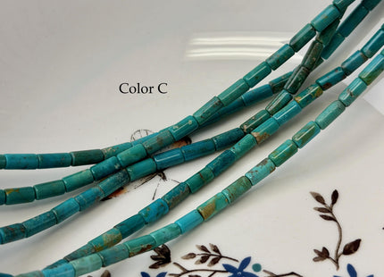 4x8 mm Natural Turquoise Tube Shape Turquoise Gemstone 16 Inches Strand 48 Beads #4862