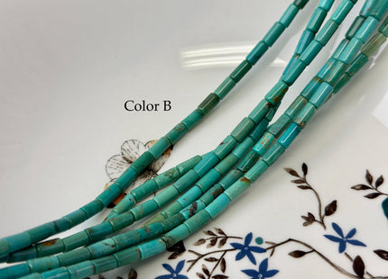 4x8 mm Natural Turquoise Tube Shape Turquoise Gemstone 16 Inches Strand 48 Beads #4862