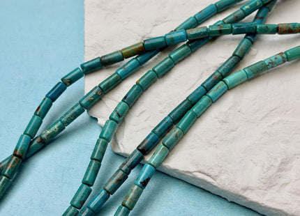 4x8 mm Natural Turquoise Tube Shape Turquoise Gemstone 16 Inches Strand 48 Beads #4862
