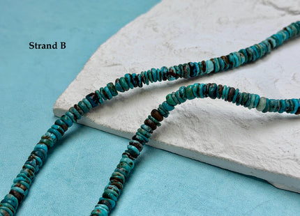 One-Of-A-Kind 5-6mm Natural Turquoise Rondelle Disc Shape Natural Color Turquoise Gemstones 16 Inches Strand #4837