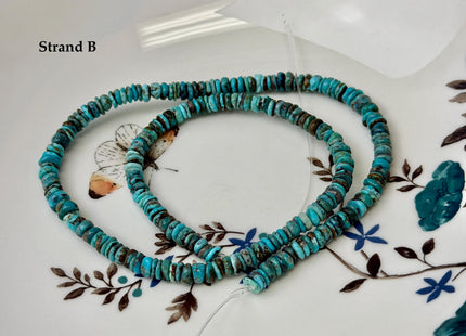 One-Of-A-Kind 5-6mm Natural Turquoise Rondelle Disc Shape Natural Color Turquoise Gemstones 16 Inches Strand #4837