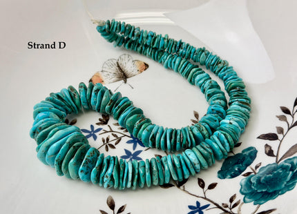 One-Of-A-Kind 7-28mm Natural Turquoise Graduated Rondelle Disc Shape Natural Color Turquoise Gemstones 15.5 Inches Strand #4820