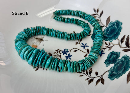 One-Of-A-Kind 7-28mm Natural Turquoise Graduated Rondelle Disc Shape Natural Color Turquoise Gemstones 15.5 Inches Strand #4820