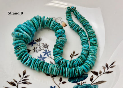 One-Of-A-Kind 7-28mm Natural Turquoise Graduated Rondelle Disc Shape Natural Color Turquoise Gemstones 15.5 Inches Strand #4820