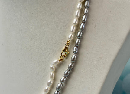 14/15/16/17/18/20 Inches Minimalist Tiny Dainty Rice Pearl Chocker Necklace W/Gold Filled Silver Clasp Gift For Her #NK0007