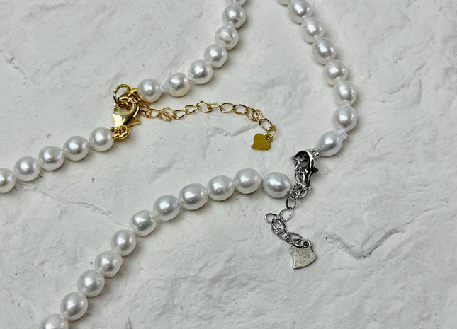 14/15/16/17/18/20 Inches Minimalist Tiny Dainty White Edison Baroque Pearl Chocker Necklace W/Gold Filled Silver Clasp Gift For Her #NK0008