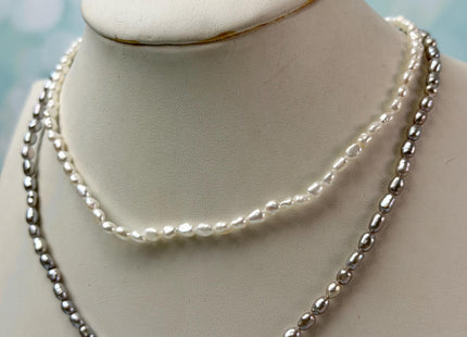 14/15/16/17/18/20 Inches Minimalist Tiny Dainty Rice Nugget Pearl Chocker Necklace W/Gold Filled Silver Clasp Gift For Her #NK0009