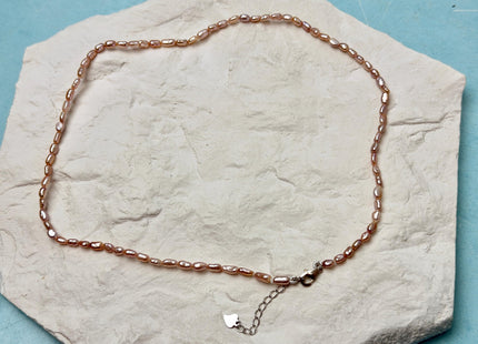 14/15/16/17/18/20 Inches Minimalist Tiny Dainty Rice Nugget Pearl Chocker Necklace W/Gold Filled Silver Clasp Gift For Her #NK0009
