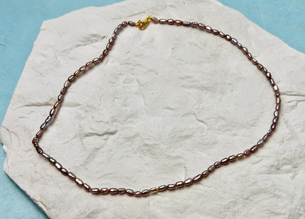 14/15/16/17/18/20 Inches Minimalist Tiny Dainty Rice Nugget Pearl Chocker Necklace W/Gold Filled Silver Clasp Gift For Her #NK0009