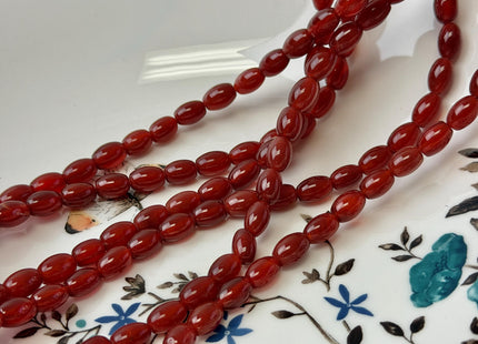 7x9 mm Large Barrel Shape Smooth Orange Red Carnelian Gemstone Loose Beads 15 Inches Strand 42 Beads #4840