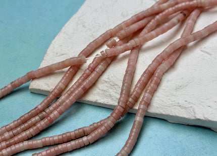 4 mm Natural Pink Smooth Opal Heishi Tyre Gemstone Beads 15 Inches Strand #4851