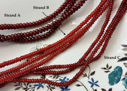 2x4mm 2x5mm 3.5x6mm Natural Carnelian Smooth Rondelle Shape Discs Gemstone Loose Beads 15 Inches Strand #4841