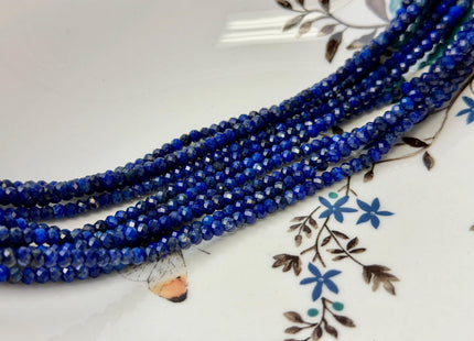 3x4 mm 3x4.5mm AA Faceted Rondelle Natural Lapis Gemstone Beads Natural Blue Color Quality Faceted Rondelle Shape #2264
