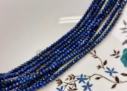3x4 mm 3x4.5mm AA Faceted Rondelle Natural Lapis Gemstone Beads Natural Blue Color Quality Faceted Rondelle Shape #2264
