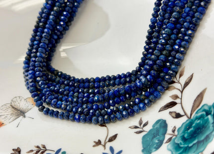 3x4 mm 3x4.5mm AA Faceted Rondelle Natural Lapis Gemstone Beads Natural Blue Color Quality Faceted Rondelle Shape #2264