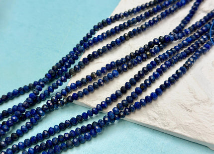 3x4 mm 3x4.5mm AA Faceted Rondelle Natural Lapis Gemstone Beads Natural Blue Color Quality Faceted Rondelle Shape #2264
