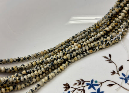 2x3mm 3x4.5mm Natural Color Faceted Rondelle Dalmatian Jasper Gemstone Beads Quality Gemstone Loose Beads #2437