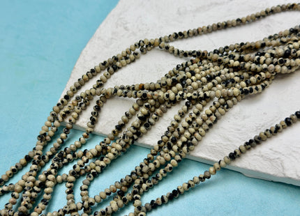 2x3mm 3x4.5mm Natural Color Faceted Rondelle Dalmatian Jasper Gemstone Beads Quality Gemstone Loose Beads #2437