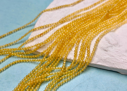 2.5mm 3mm Micro Faceted Round Honey Citrine Gemstone Beads Top Quality Honey Yellow Citrine Loose Beads 15 Inch Strand #3007