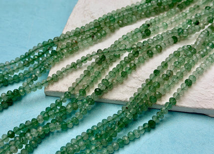 3x4 mm Natural Faceted Rondelle Green Strawberry Quartz Gemstone Beads 15 Inches Strand #4846