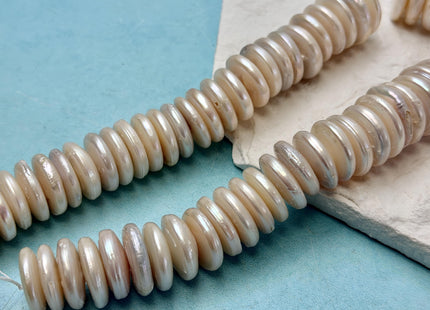17-20 mm Large Rondelle Natural White Freshwater Coin Pearl Limited Edition Pearl Beads #P3493