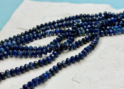 4x6 mm Faceted Rondelle Natural Lapis Gemstone Beads Blue Quality Lapis Loose Beads 15 Inches Strand #2623