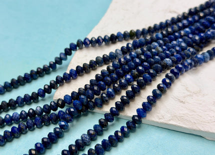4x6 mm Faceted Rondelle Natural Lapis Gemstone Beads Blue Quality Lapis Loose Beads 15 Inches Strand #2623