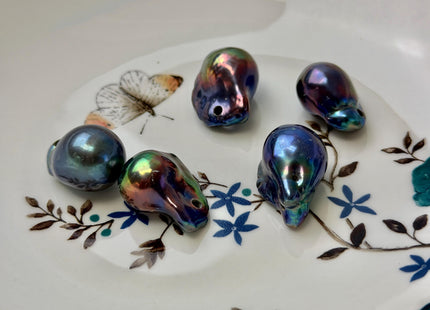 AAA 16-23x22-38 mm Jumbo Baroque Freshwater Pearl Peacock Pendant Irregular Baroque Pendant Drop Peacock Large Hole Pearl Pendant #463
