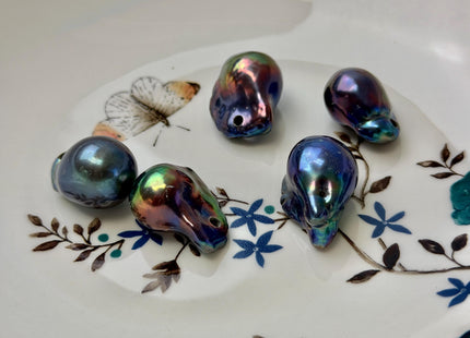 AAA 16-23x22-38 mm Jumbo Baroque Freshwater Pearl Peacock Pendant Irregular Baroque Pendant Drop Peacock Large Hole Pearl Pendant #463