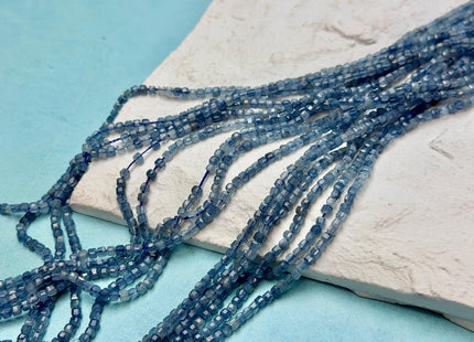 2-2.5 mm Micro Faceted Cube Dice Square Shape Aquamarine Gemstones Blue Aquamarine Beads 15 Inches Strand #3545