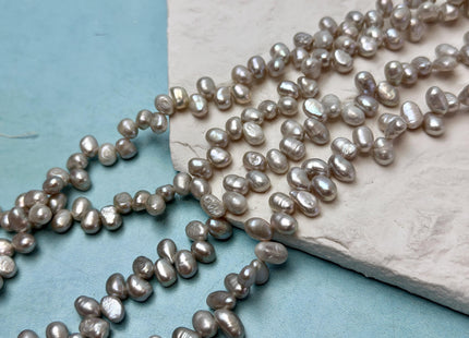 5-6x6-7 mm Copper Brown Gray Color Top Drilled Freshwater Nugget Pearls 15 Inches Strand #P3501