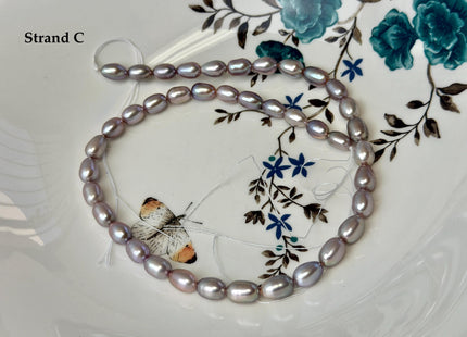 One-Of-A-Kind 6.5-7x9-11 mm AAA Natural Mauve Pink Rice Freshwater Pearl High Luster Freshwater Pearls Beads #P3499