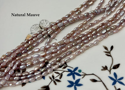 3x4-5 mm AAA Natural Dark Mauve Pink Color Rice Nugget Freshwater Pearl Beads High Luster Smooth Pearls 85 Beads #P3498