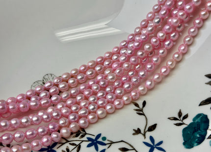 5-6 mm AA Baby Pink High Luster Freshwater Baroque Round Baby Edison Pearl #P3497