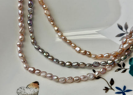 14/15/16/17/18/20 Inches Minimalist Tiny Dainty Rice Nugget Pearl Chocker Necklace W/Gold Filled Silver Clasp Gift For Her #NK0010
