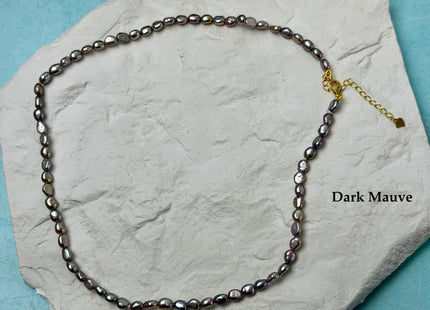 14/15/16/17/18/20 Inches Minimalist Tiny Dainty Rice Nugget Pearl Chocker Necklace W/Gold Filled Silver Clasp Gift For Her #NK0010