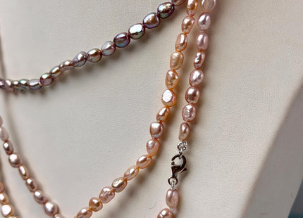 14/15/16/17/18/20 Inches Minimalist Tiny Dainty Rice Nugget Pearl Chocker Necklace W/Gold Filled Silver Clasp Gift For Her #NK0010