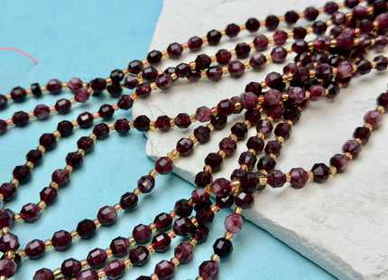 5x6mm 7x8mm Faceted Energy Prism Cut Garnet Gemstone Beads Genuine Double Terminated Points Red Garnet Beads 15.5 Inches 49 Pieces #3575