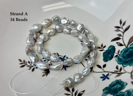 One-Of-A-Kind 9-13x10-19mm AAA Natural White Keshi Nugget Freshwater Pearls High Luster Keshi Nugget Beads #P3495