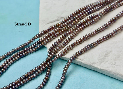 4-5 mm AA Natural Mauve Peach Pink Potato Button Pearl Freshwater Seed Pearl Beads #P3510